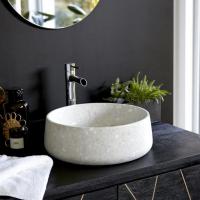 Oval Bej Mermer Lavabo 