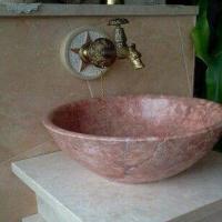 Kırmızı Traverten Lavabo 