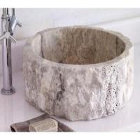 Gümüş Traverten Eskitme Lavabo